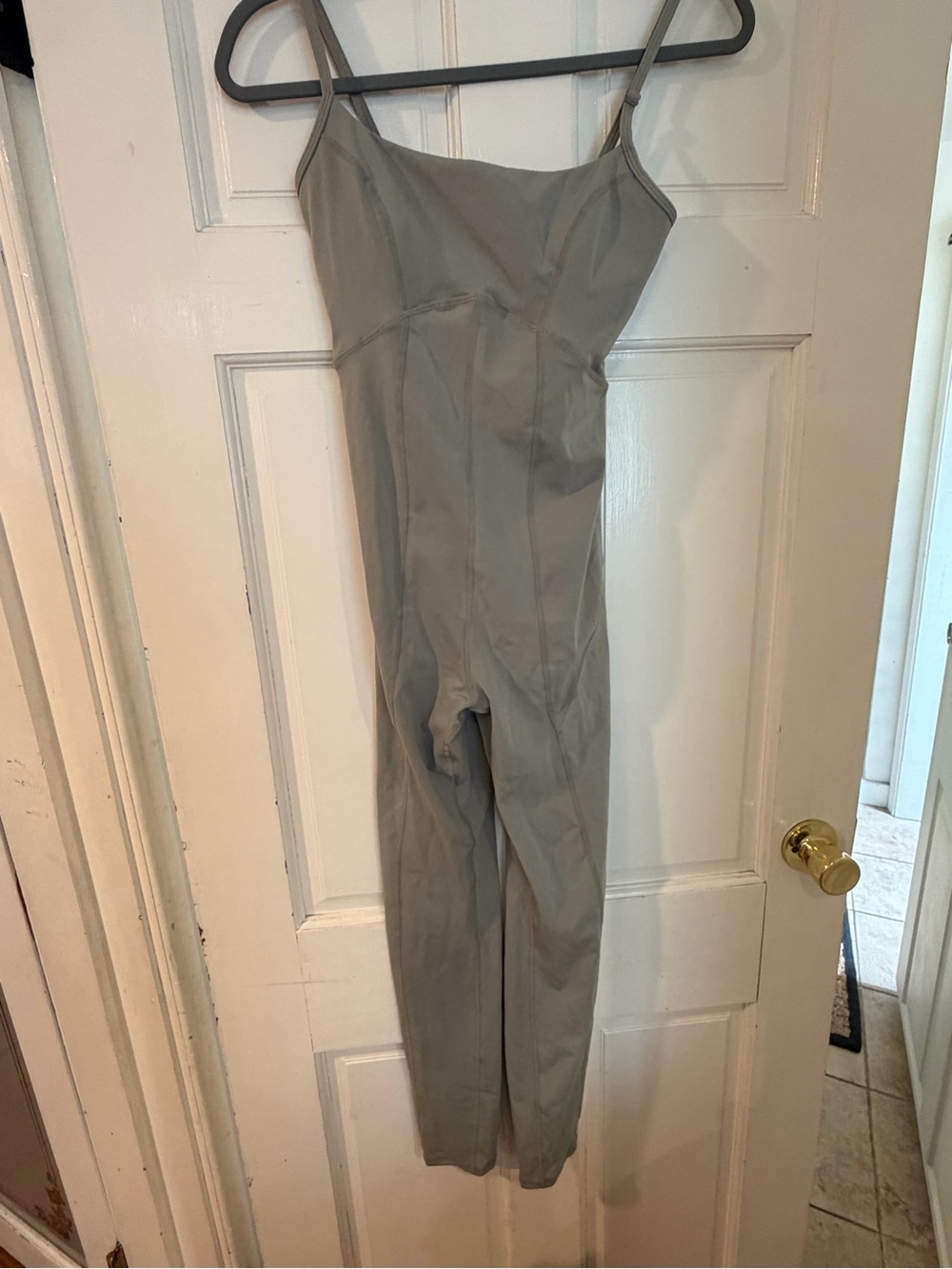 Women’s Slim Jumpsuit in Light Gray/ green